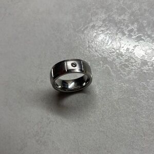 MENS TRITON COBALT SOLITAIRE SILVER BAND ONE DIAMOND 💍 STUNNA 10